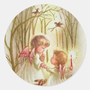 Vintage Baby Angels Classic Round Sticker