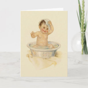 Vintage Baby Bath Note Card