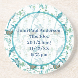 Vintage Baby Bird with Moma and Papa Bird Coasters