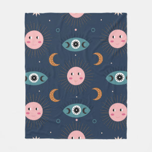vintage baby boho seamless pattern. Hippie chic ba Fleece Blanket