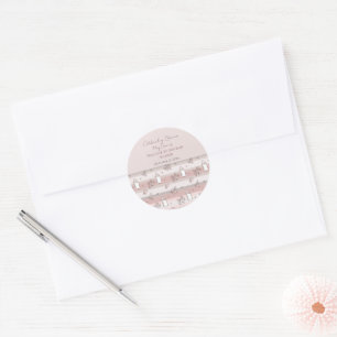 Vintage Baby Bottle Pattern Baby Shower Classic Round Sticker