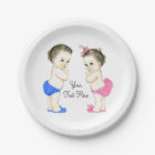 Vintage Baby Boy and Girl Twin Baby Shower