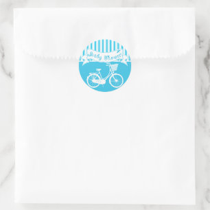 Vintage Baby Boy Bicycle Shower Sticker