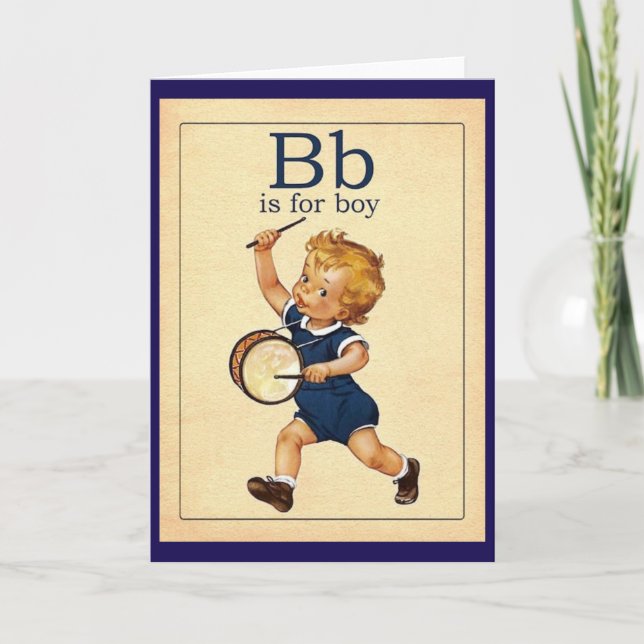 Vintage Baby Boy Greeting Card (Front)