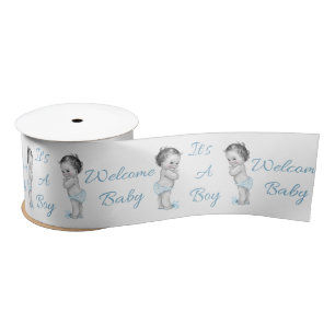 Vintage Baby Boy It's a Boy 3 Inch Ribbon Satin Ribbon