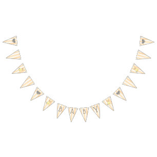 Vintage Baby Boy Orange & Yellow Baby Shower Flags