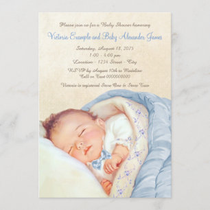 Vintage Baby Boy Shower Invitation