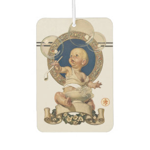 Vintage Baby Bubbles by J.C. Leyendecker Nursery Car Air Freshener