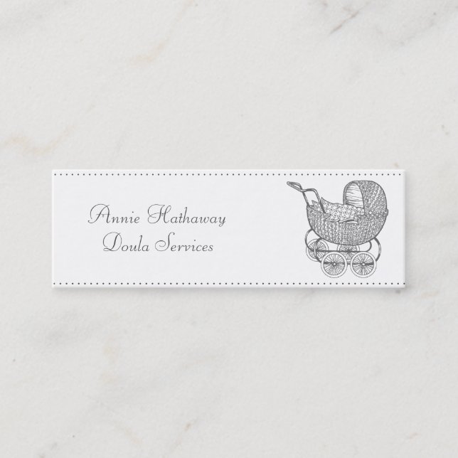 Vintage Baby Buggy Doula Business Cards (Front)