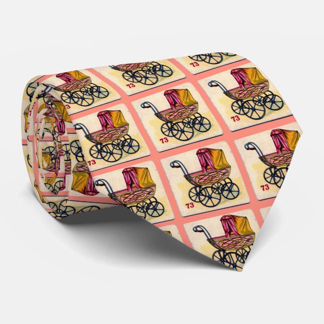 Vintage Baby Buggy Game Card Tie (Rolled)