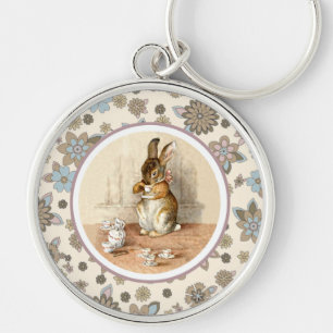 Vintage Baby Bunny Easter Gift  Key Ring