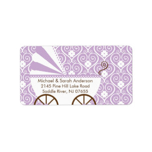 Vintage Baby Carriage Baby Shower Address Label