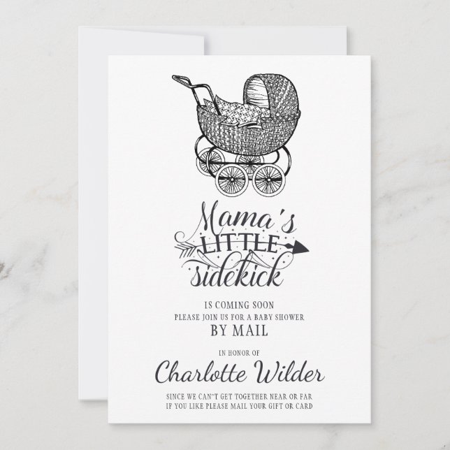 Vintage Baby Carriage Baby Shower By Mail Invitation (Front)