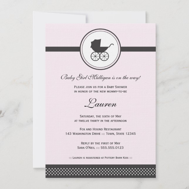 Vintage Baby Carriage Baby Shower Invitation (Front)