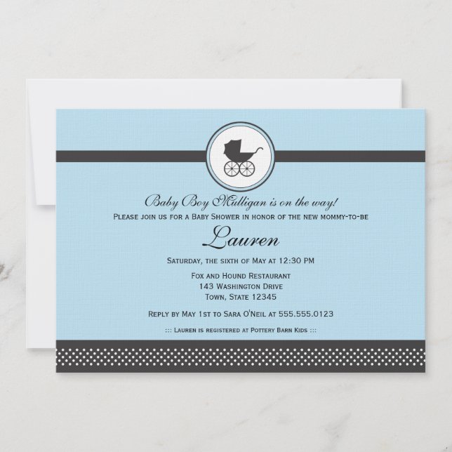 Vintage Baby Carriage Baby Shower Invitation (Front)