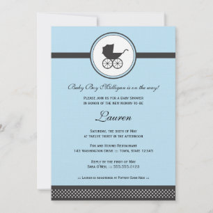 Vintage Baby Carriage Baby Shower Invitation
