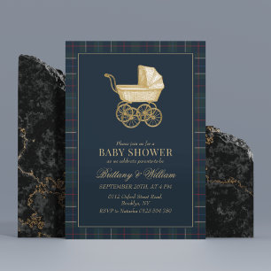 Vintage Baby Carriage Classic Baby Shower  Invitation