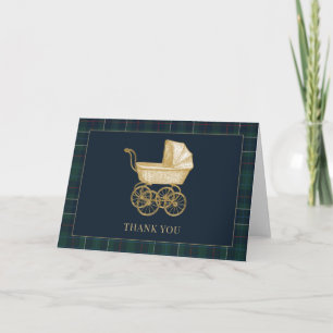 Vintage Baby Carriage Classic Baby Shower Thank You Card