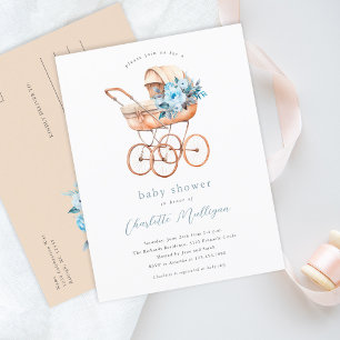 Vintage Baby Carriage Gender Neutral Baby Shower Postcard