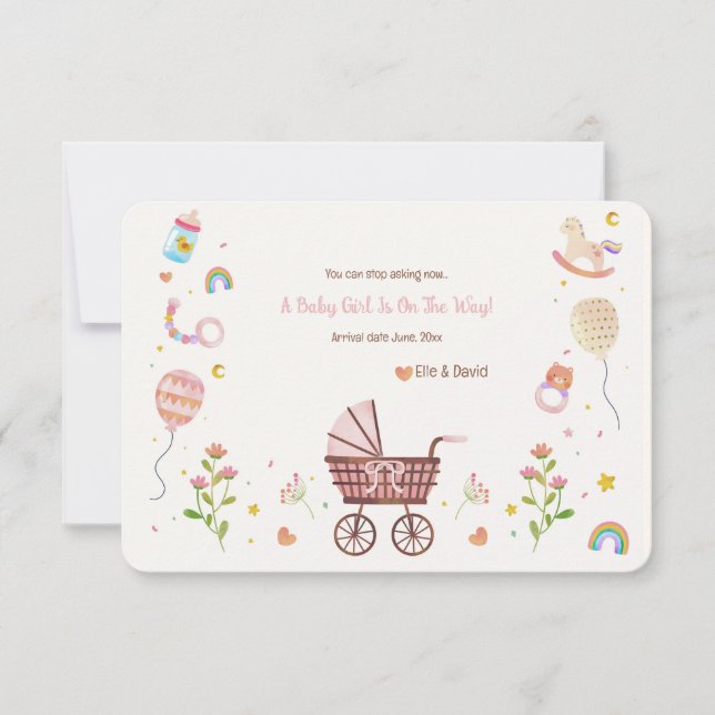 Vintage Baby Carriage Pregnancy Announcement (Front)