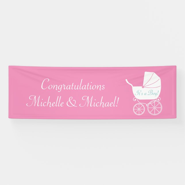 Vintage Baby Carriage Shower Beautiful Banner (Horizontal)