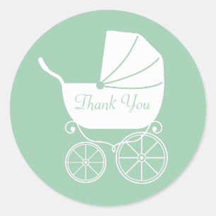 Vintage Baby Carriage Shower Beautiful Classic Round Sticker