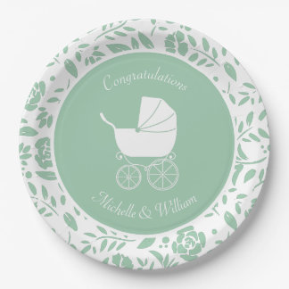 Vintage Baby Carriage Shower Beautiful Paper Plate