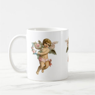 Vintage Baby Cherub with Flowers Coffee Mug
