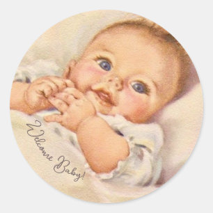 Vintage Baby Classic Round Sticker