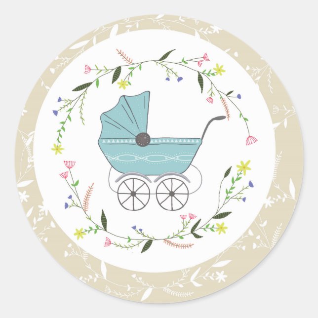 Vintage Baby Classic Round Sticker (Front)