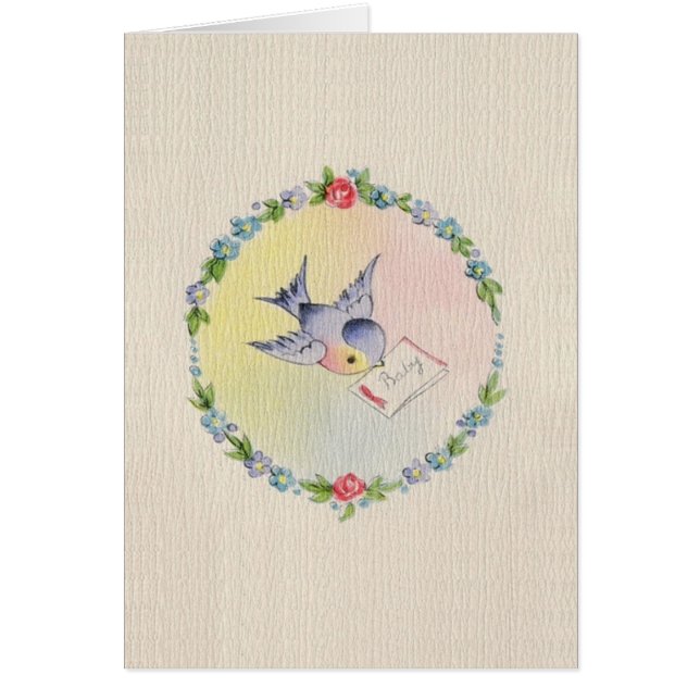 Vintage Baby Congratulations Or Announcement Card (Front)