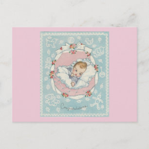 Vintage Baby Congratulations Postcard