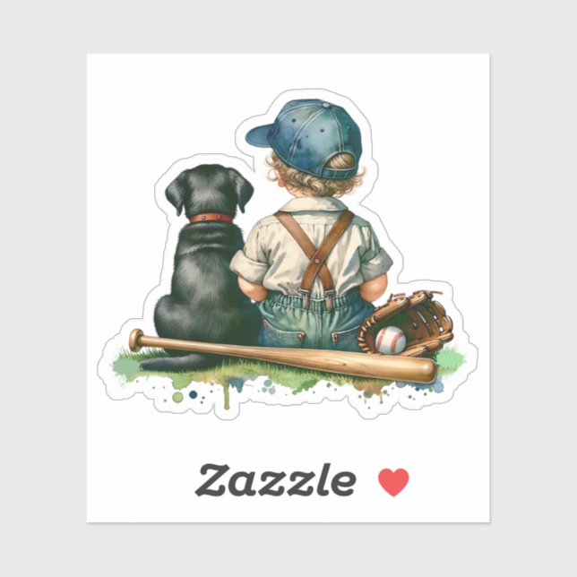 Vintage Baby, Dog and Baseball | It's a Boy (Sheet)