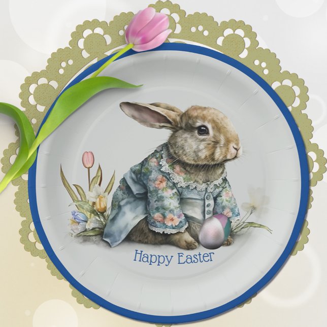 Vintage Baby Easter Bunny Paper Plate (Creator Uploaded)