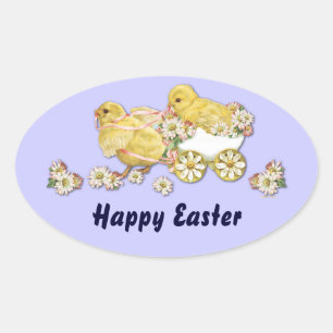 Vintage Baby Easter Chicks Custom Stickers