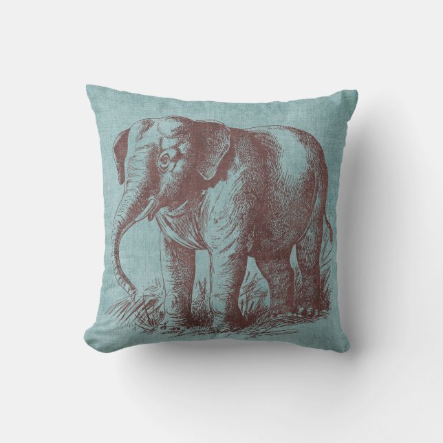 Vintage Baby Elephant Cushion (Front)