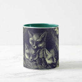 Vintage baby fox woodland mug