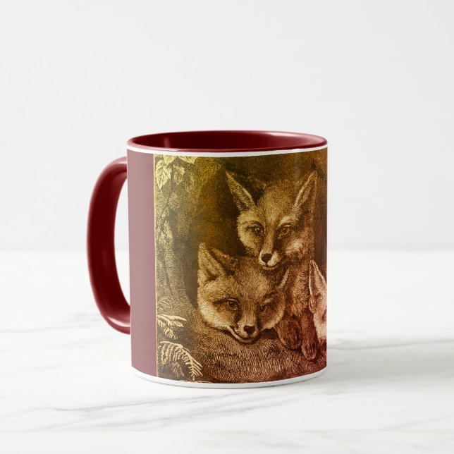 Vintage baby fox woodland mug (Front Left)