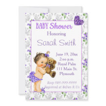 Vintage Baby Girl Baby Shower Invitation
