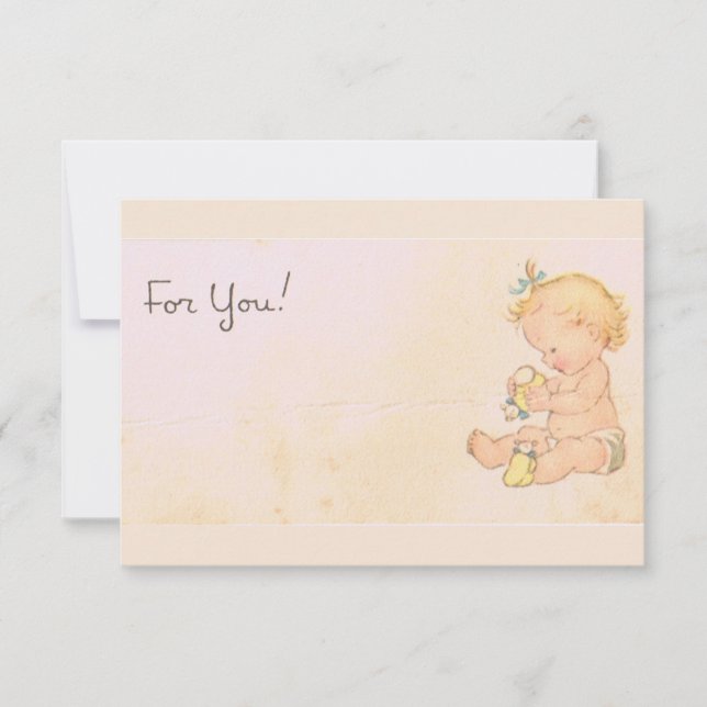 Vintage Baby Girl Baby Shower Invitation (Front)