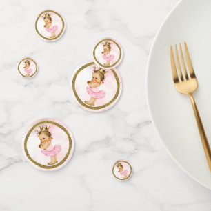 Vintage Baby Girl Blush Pink & Gold Glitter Party Confetti