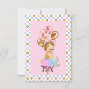 Vintage Baby Girl Pastel Glitter Party Invitation