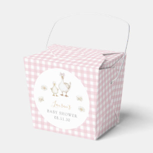 Vintage Baby Girl Silly Goose Pink Bow Shower Favour Box