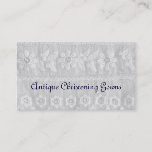 Vintage Baby Gowns embroidered fabric Business Card