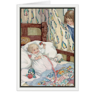 Vintage Baby in Cot by Anne Anderson