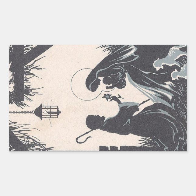 Vintage Baby Jesus Born Rectangular Sticker (Front)