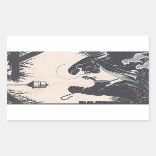 Vintage Baby Jesus Born Rectangular Sticker