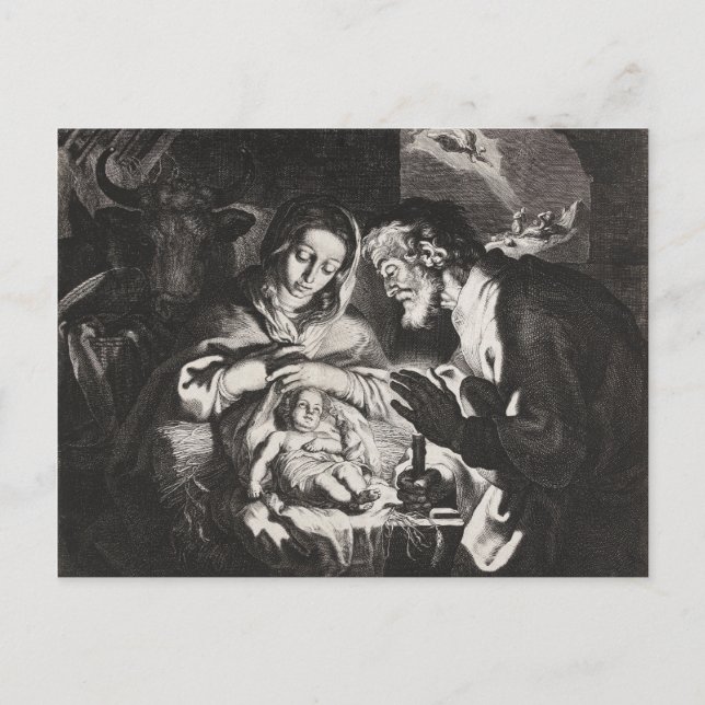 Vintage Baby Jesus Christmas Nativity Postcard (Front)