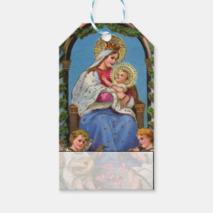 Vintage Baby Jesus Mary and Angels Christmas Gift Tags