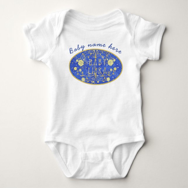 Vintage baby Libra zodiac personalised Bodysuit (Front)